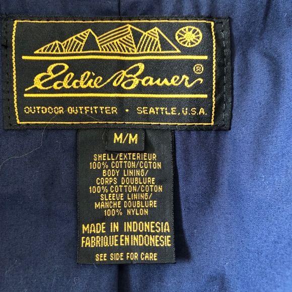 Vintage Eddie Bauer Plaid Blazer 100% Cotton Blue Green Career Preppy Jacket | M - Picture 6 of 16